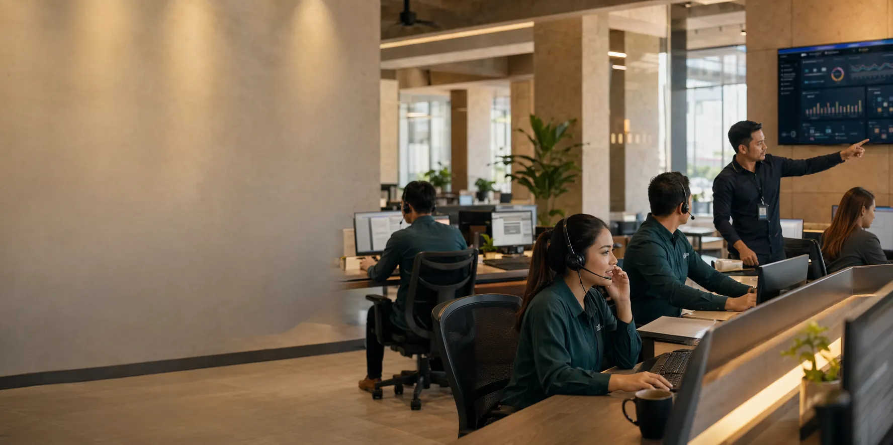 Remote Partners AI operations team actively handling AI-assisted voice, chat, and workflow support.