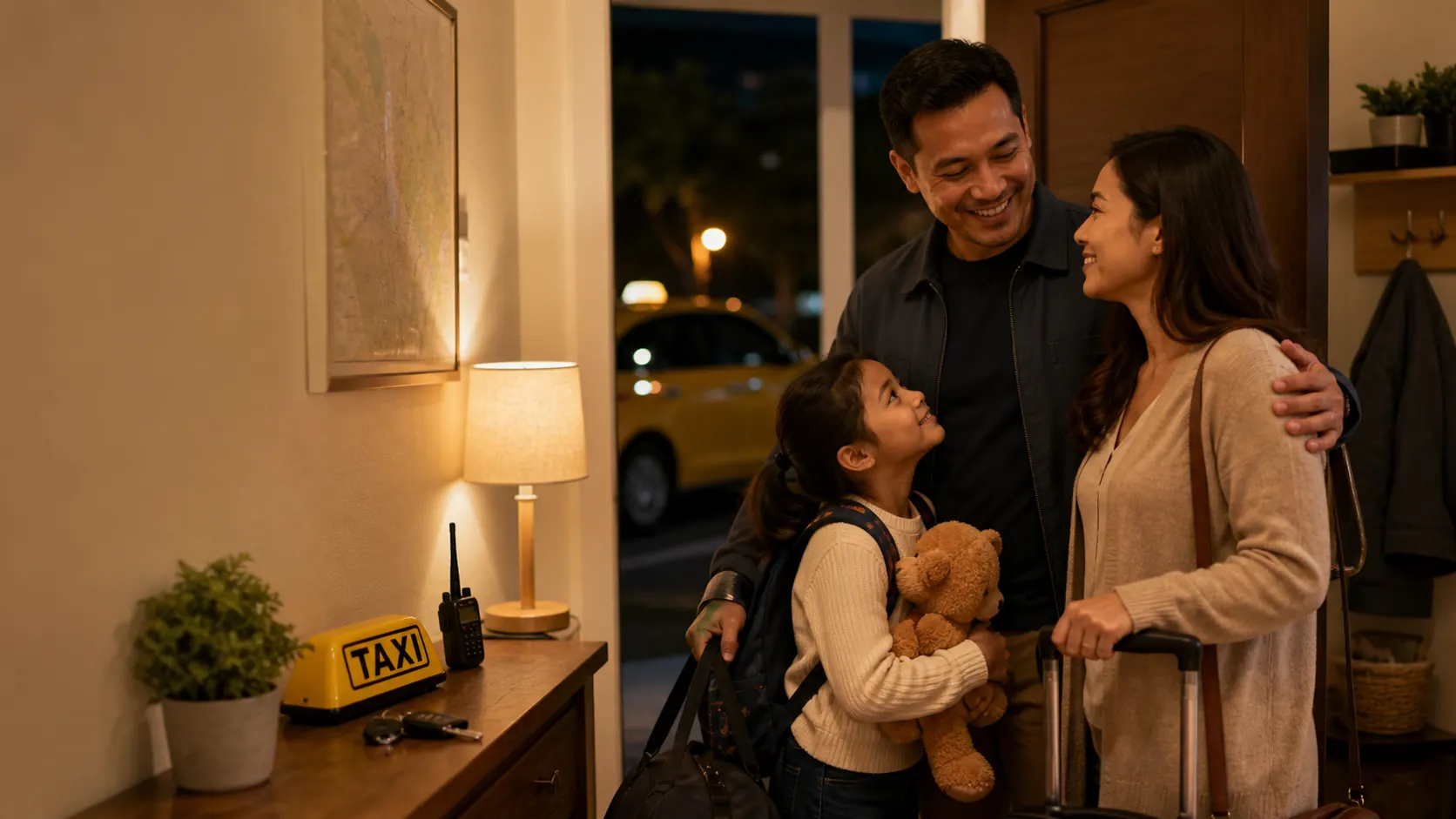 Taxi operator leaving for family time after routine after-hours dispatch calls are covered by a managed support plan.