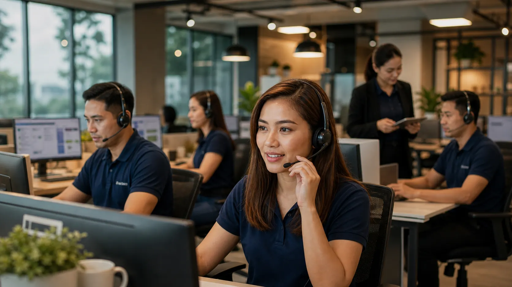 Remote Partners AI operations team actively coordinating voice, chat, and workflow support.